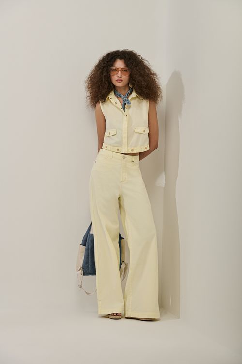 Calça Sarja Wide Leg Feminina Patogê CL39822