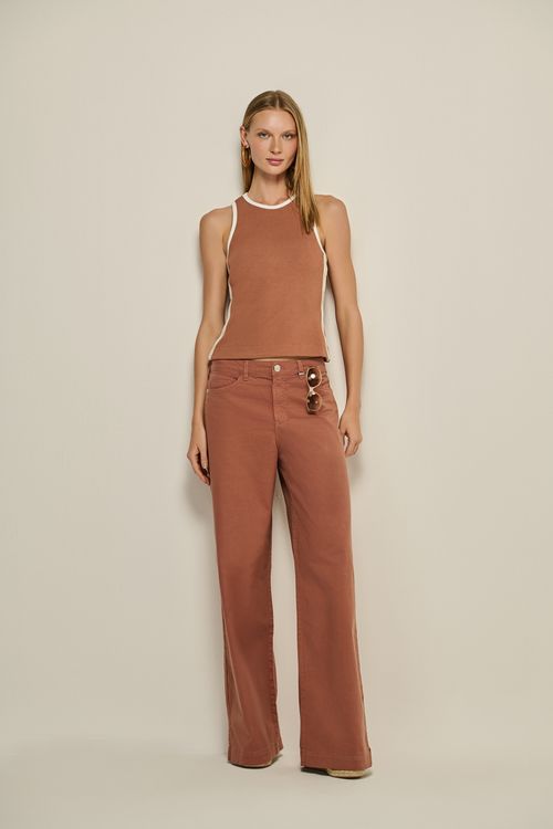 Calça Sarja Wide Leg Feminina Patogê CL39822