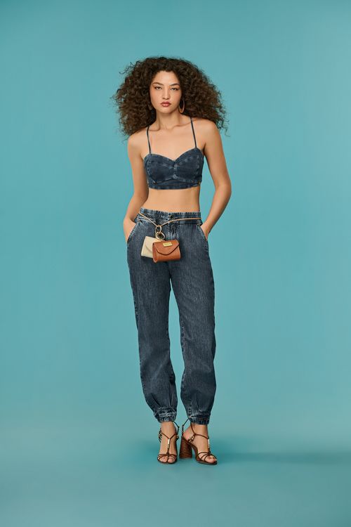 Calça Jeans Jogger Over Feminina Patogê CL39381