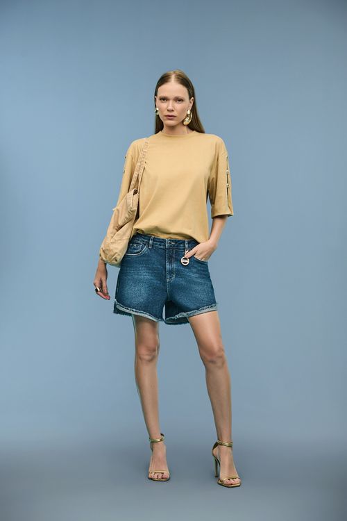 Bermuda Jean New Boyfriend Feminina Patogê BE39158