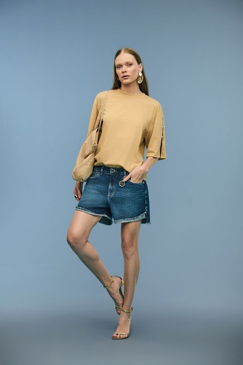 Bermuda Jean New Boyfriend Feminina Patogê BE39158