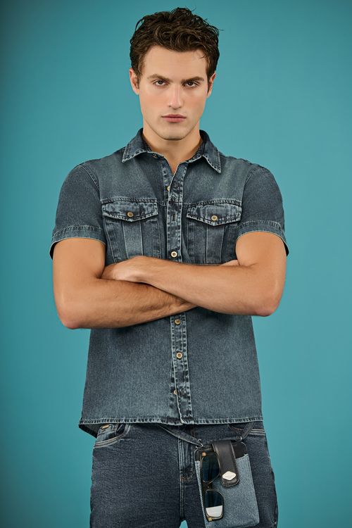 Camisa Jeans Masculina Patogê CA39473