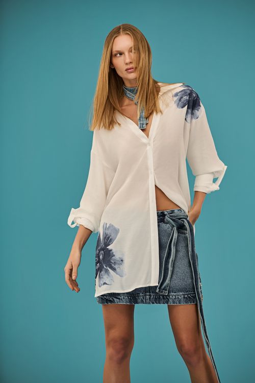 Mini Saia Jeans Feminina Patogê SA39356