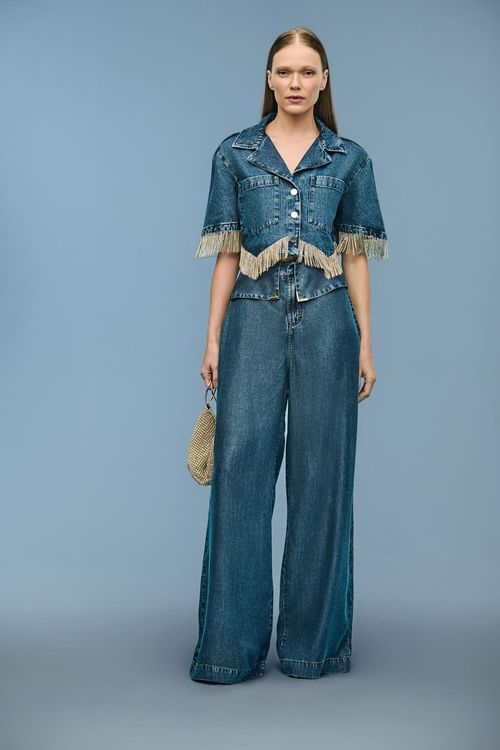 Calça Jeans Pantalona Feminina Patogê CL39191