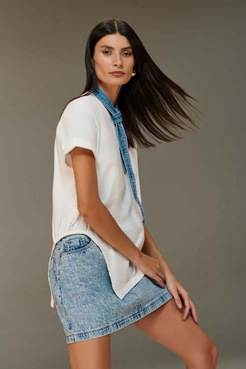 Mini Saia Jeans Feminina Patogê SA38792