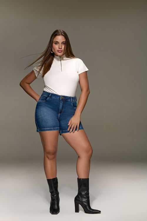 Bermuda Jeans Boyfriend Feminina Curvy Patogê BE90012
