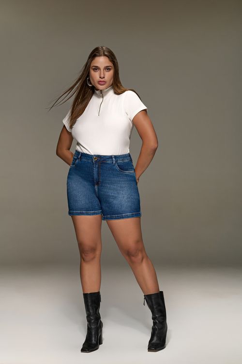 Bermuda Jeans Boyfriend Feminina Curvy Patogê BE90012