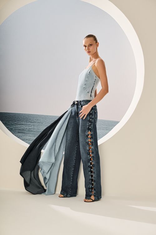 Calça Jeans Reta Over  Feminina  Patogê CL39298