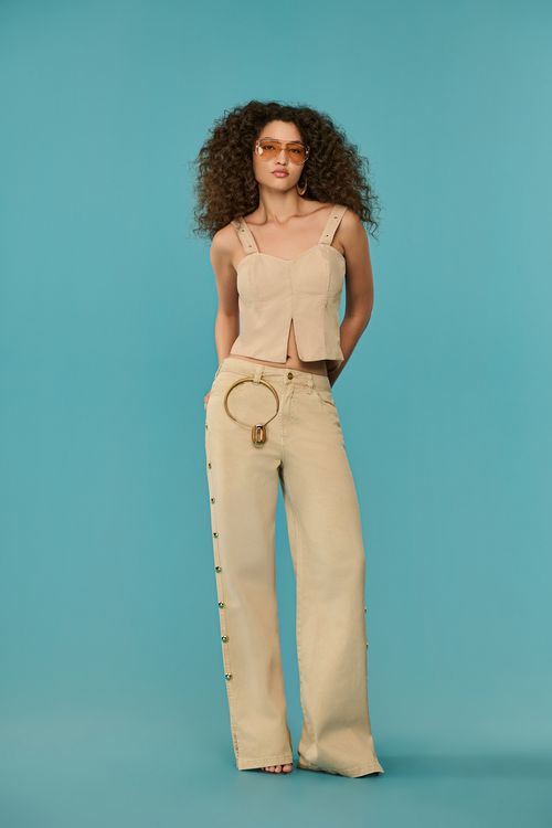 Calça Jeans Wide Leg Feminina Patogê CL39345