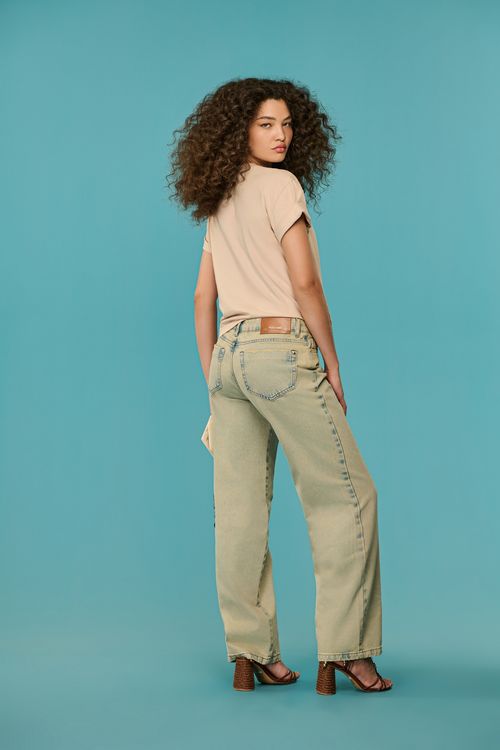 Calça Jeans Reta Over Feminina Patogê CL39371