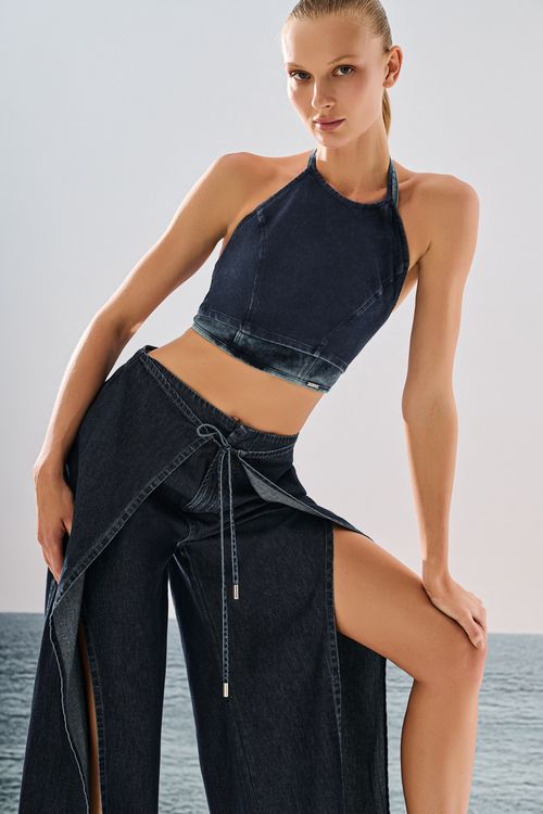 Calça Jeans Pantalona Feminina Patogê CL39409