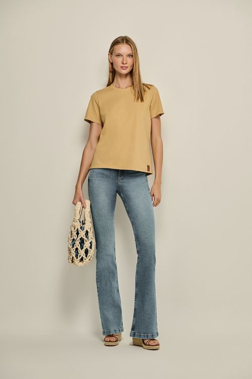 Calça Jeans Flare Feminina Patogê Cintura Média (G3) CL39497