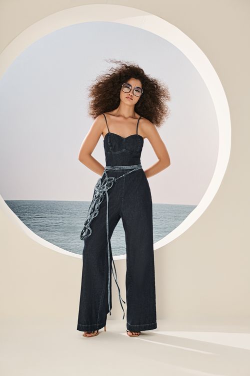 Macacão Pantalona Jeans Feminino MC39482