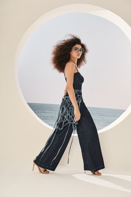 Macacão Pantalona Jeans Feminino MC39482