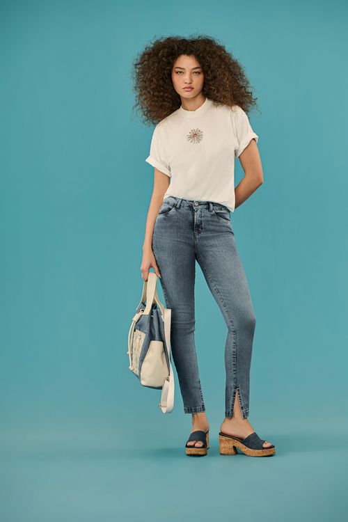 Calça Jeans Skinny Feminina Patogê Cintura média (G3) CL39502