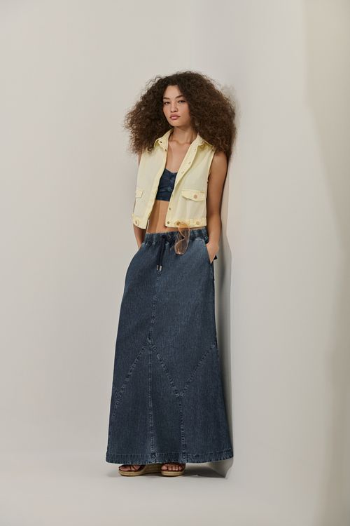 Saia Longa Jeans Feminina Patogê SA39320