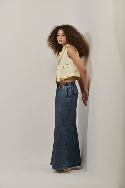 Saia Longa Jeans Feminina Patogê SA39320