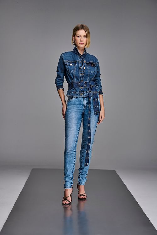 Calça Jeans Skinny Feminina Patogê Cintura Média (G3) CL90032