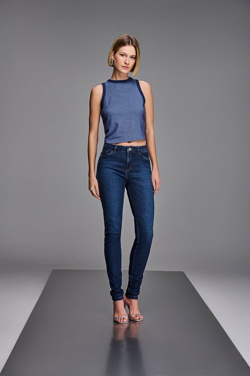 Calça Jeans Skinny Feminina Patogê Cintura Média (G3) CL90032