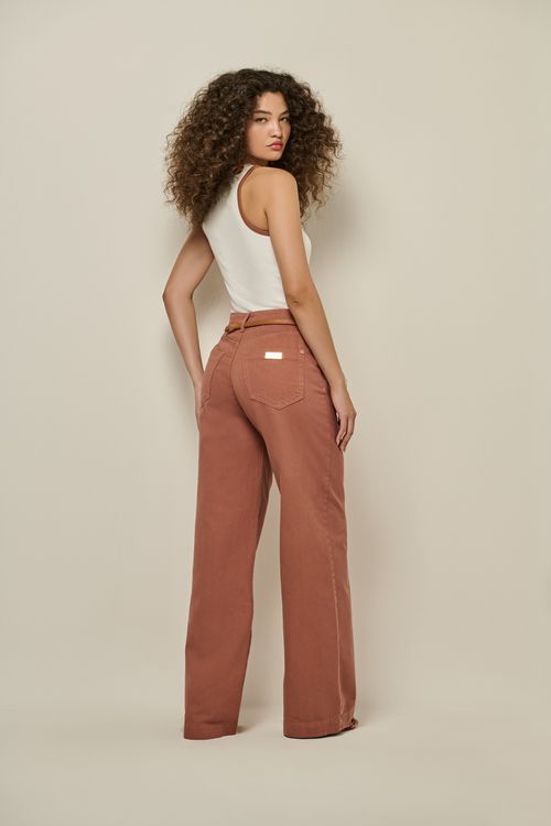 Calça sarja wide leg feminina Patogê CL90030