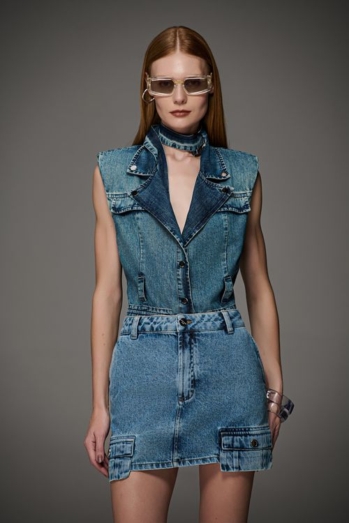 Saia Jeans Saia Feminina Patogê SA39610