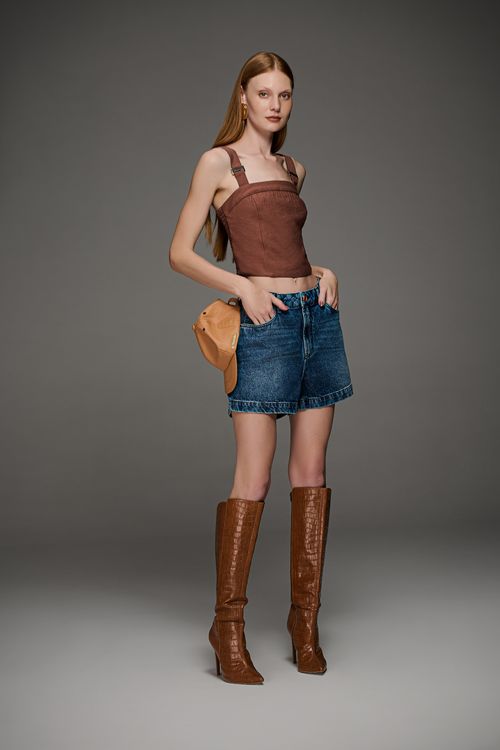 Short Jeans Oversized Feminina Patogê SH50016