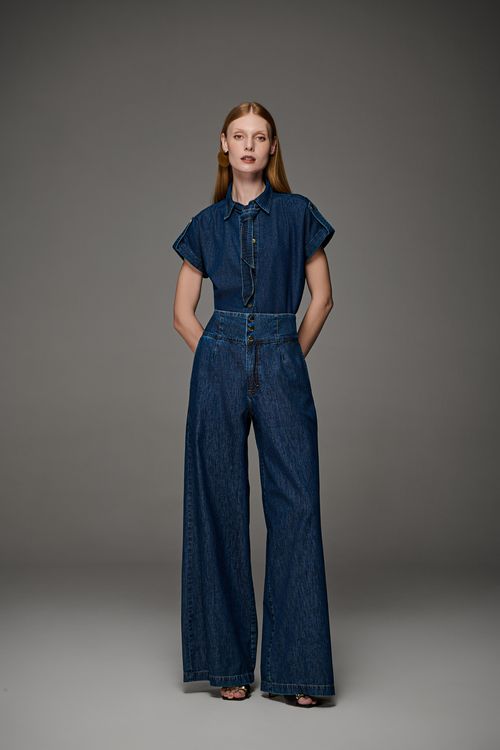 Calça Jeans Pantalona Feminina Patogê CL39612