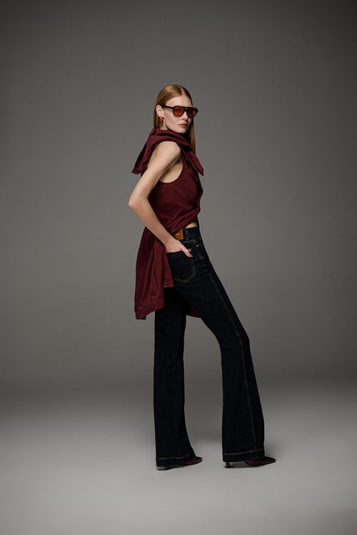 Calça Jeans Flare Feminina  Patogê Cintura Alta (G4) CL39661