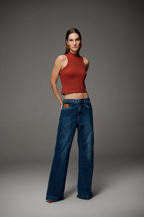 Calça Jeans Wide Leg Feminina Patogê CL39682