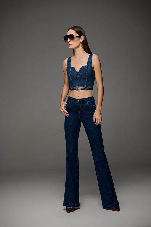 Calça Jeans Flare Feminina Patogê Cintura média (G3) CL50006