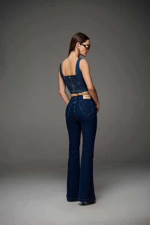 Calça Jeans Flare Feminina Patogê Cintura média (G3) CL50006