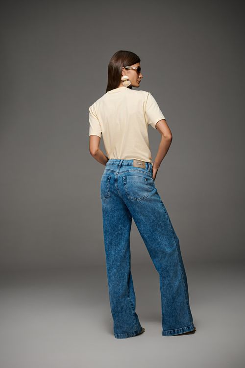 Calça Jeans Wide Leg Feminina Patogê CL50024