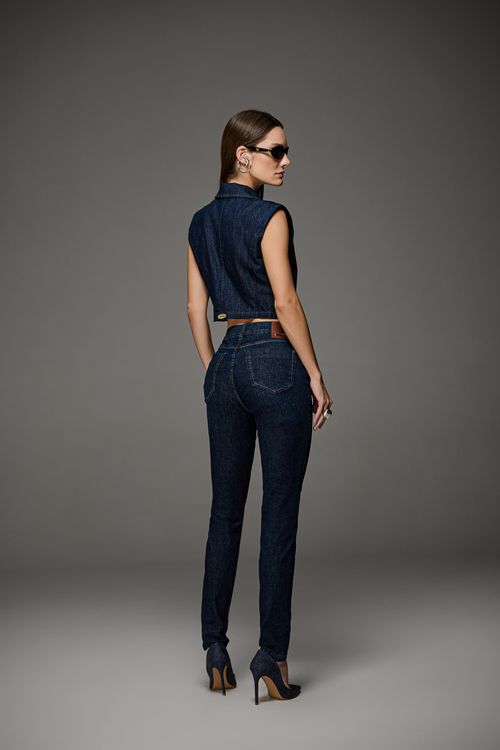 Calça Jeans Skinny Feminina Patogê Cintura Média (G3) CL50019