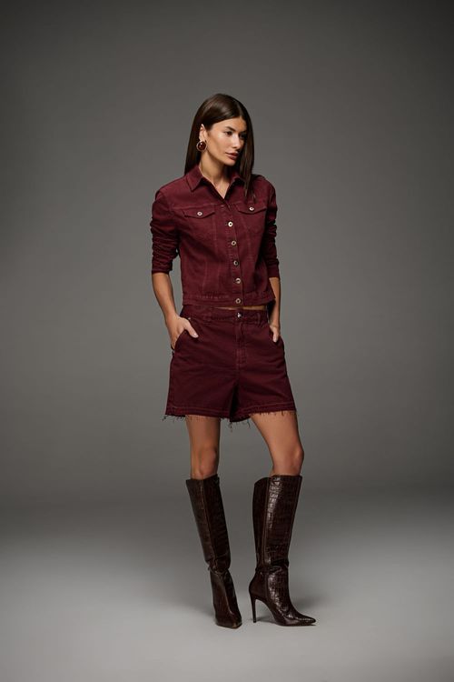 Bermuda Sarja Mom Feminina Patogê BE39602