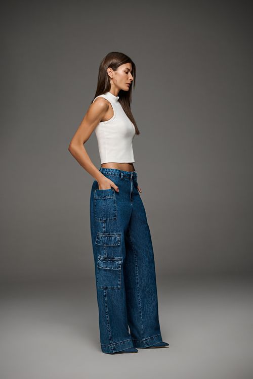 Calça Jeans Reta Over Feminina Patogê CL39655