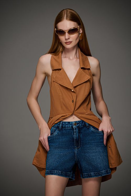 Bermuda Jeans New Boyfriend Feminina Patogê BE50003