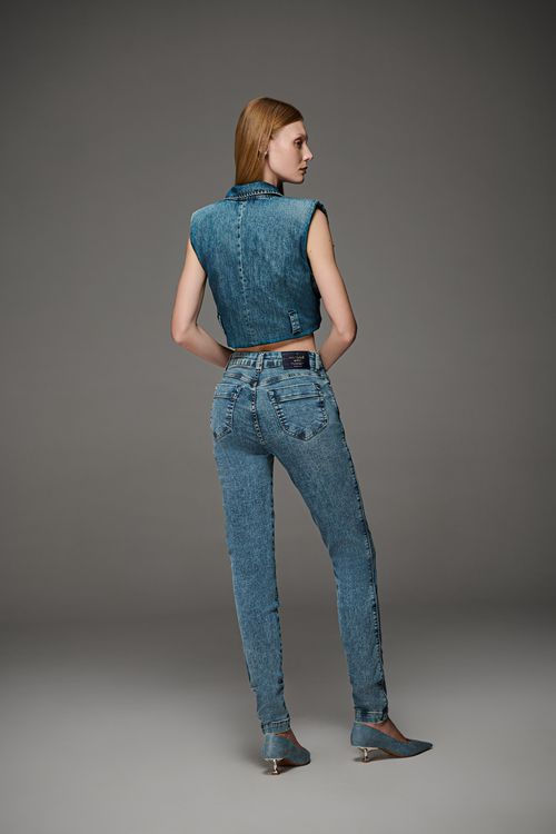 Calça Jeans Skinny Feminina Patogê Cintura média (G3) CL39716