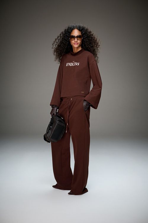 Calça Moletom Reta Over Feminina Patogê CL39975