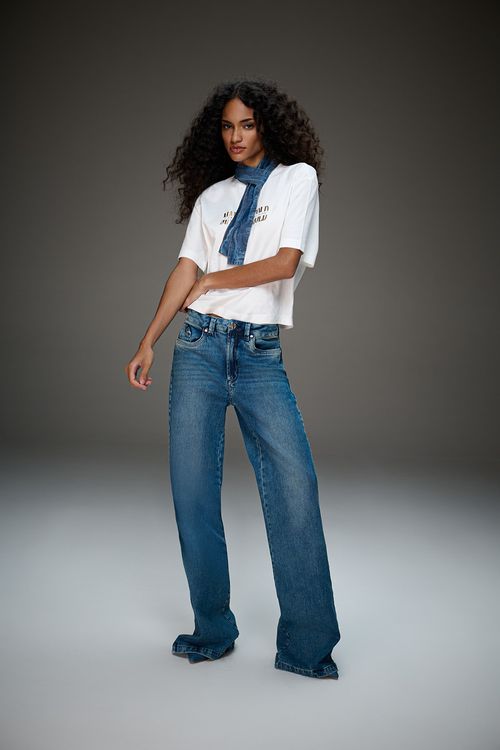 Calça Jeans Wide Leg Feminina Patogê CL50305