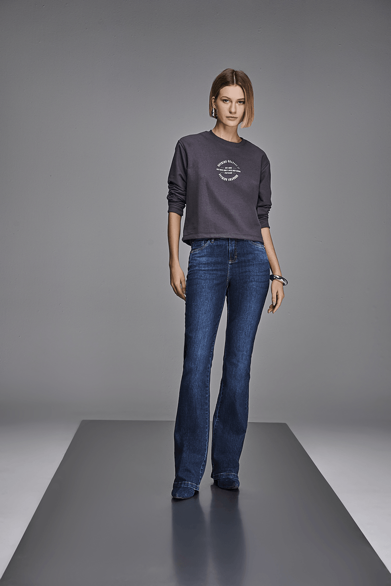 Calça Boot Cut Jeans Feminina Cintura Média (G3) CL90005