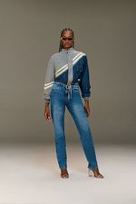 Calça Jeans Reta Feminina Patogê cintura alta (G3) CL90034