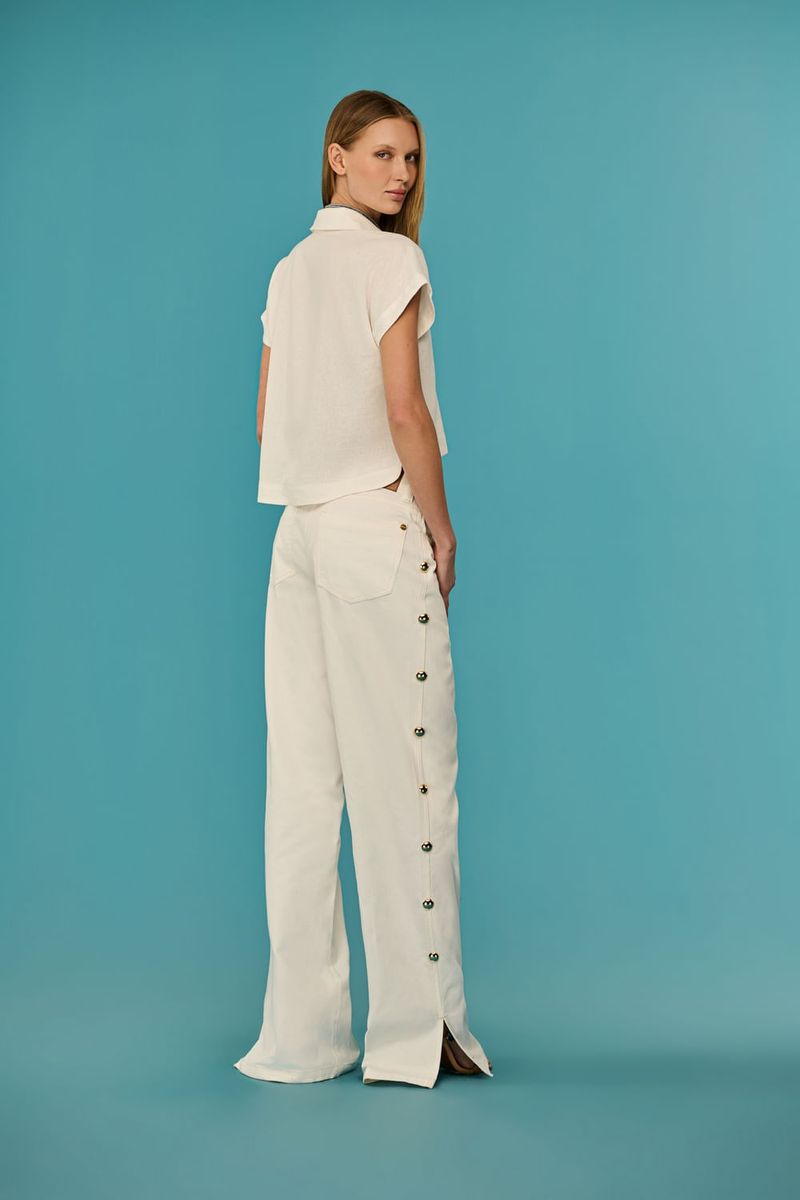 Calça Sarja Wide Leg Feminina Patogê CL39952
