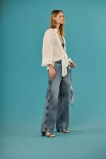 Calça Jeans Reta Over Feminina Patogê CL39493