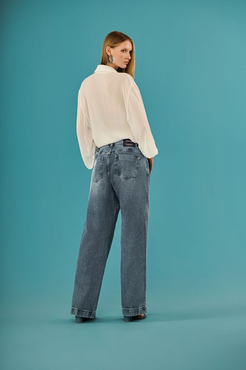 Calça Jeans Reta Over Feminina Patogê CL39493